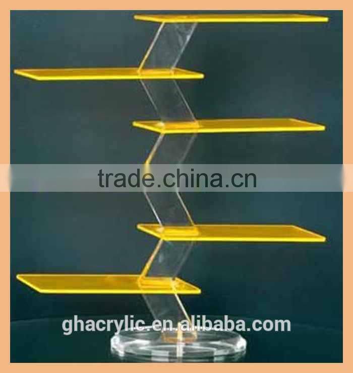 yellow color advertising equipment acrylic display rack for advertising rack