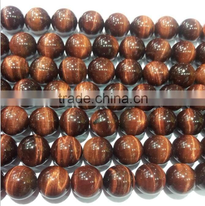 genuine natural gemstone red tiger eye round beads