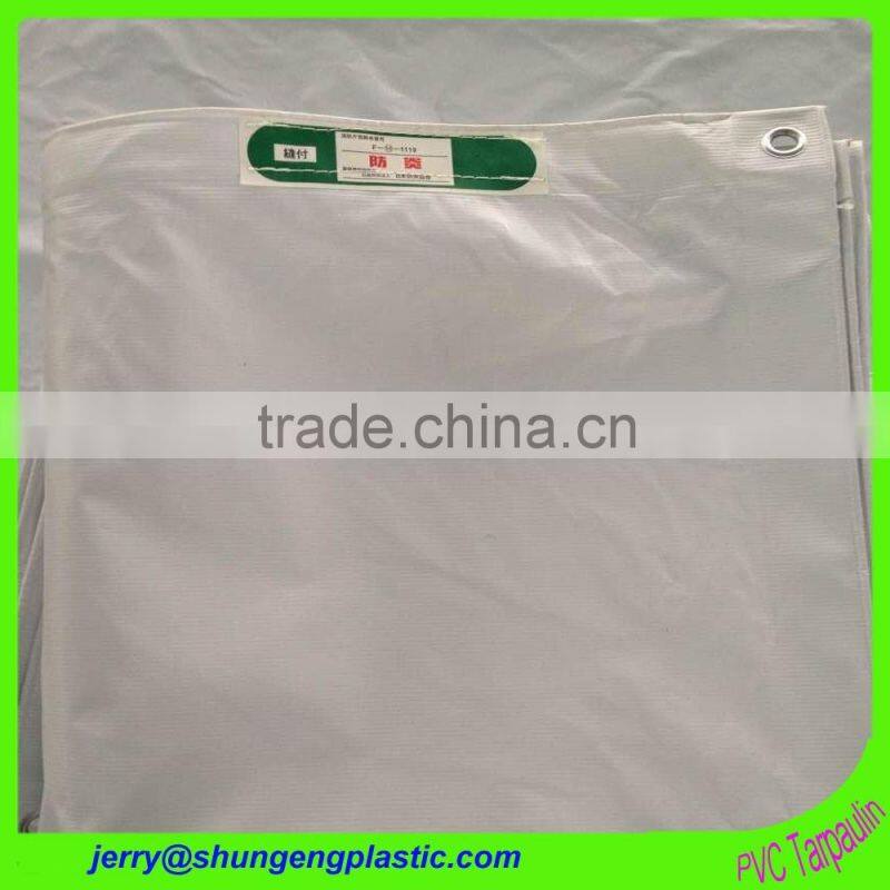 sound proof pvc coated fabric tarpaulin with welding edge and aluminium eyelet