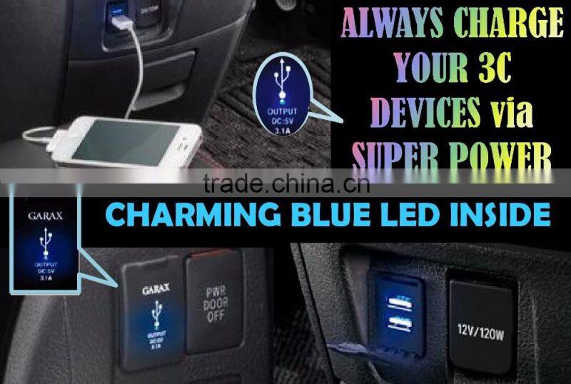 For Toyota Car Model Exclusive DUSTPROOF COVER Dual USB Adapter Outlet