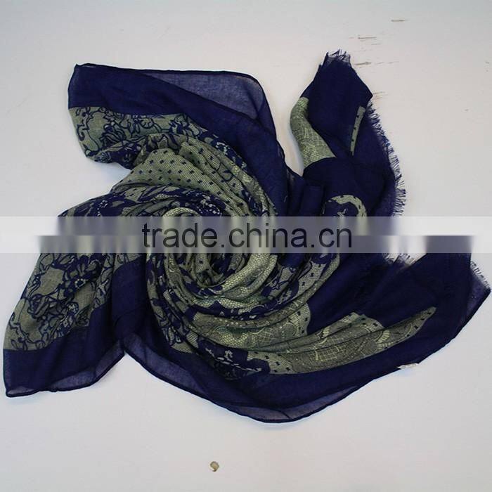 korean fashion flower printing scarf OEM scarves