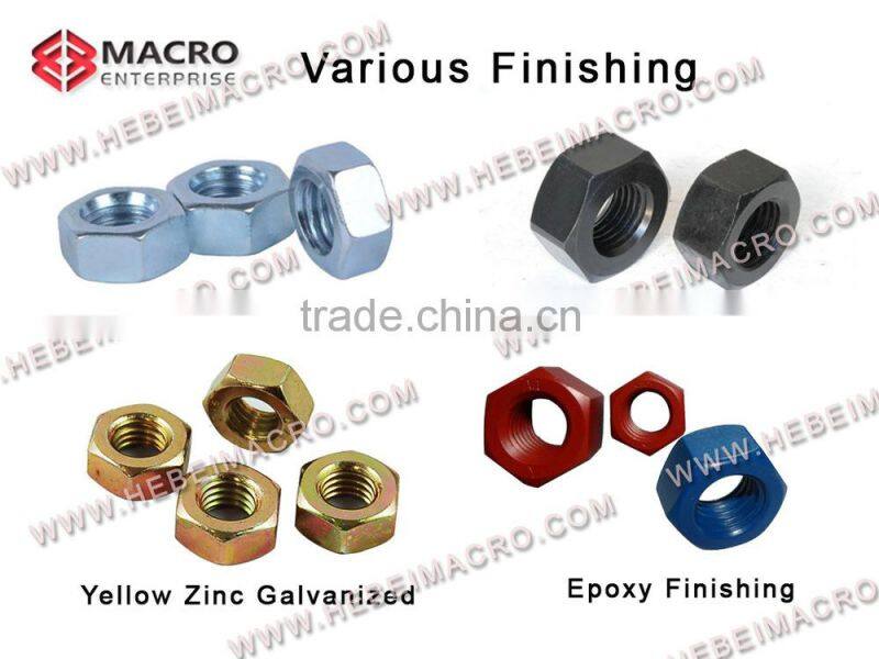 DIN 6334 Carbon steel blue zinc plated hexagonal long nuts