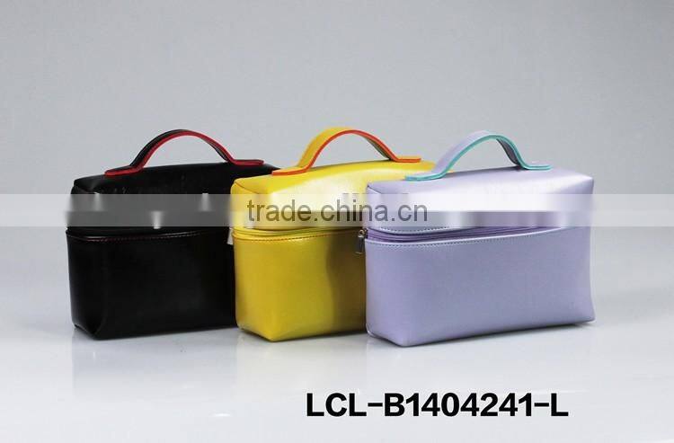 LCL -B1404241-L raw cut bi color pvc semi pu cluth envelope cosmetic bag doument holder mini pad pouch