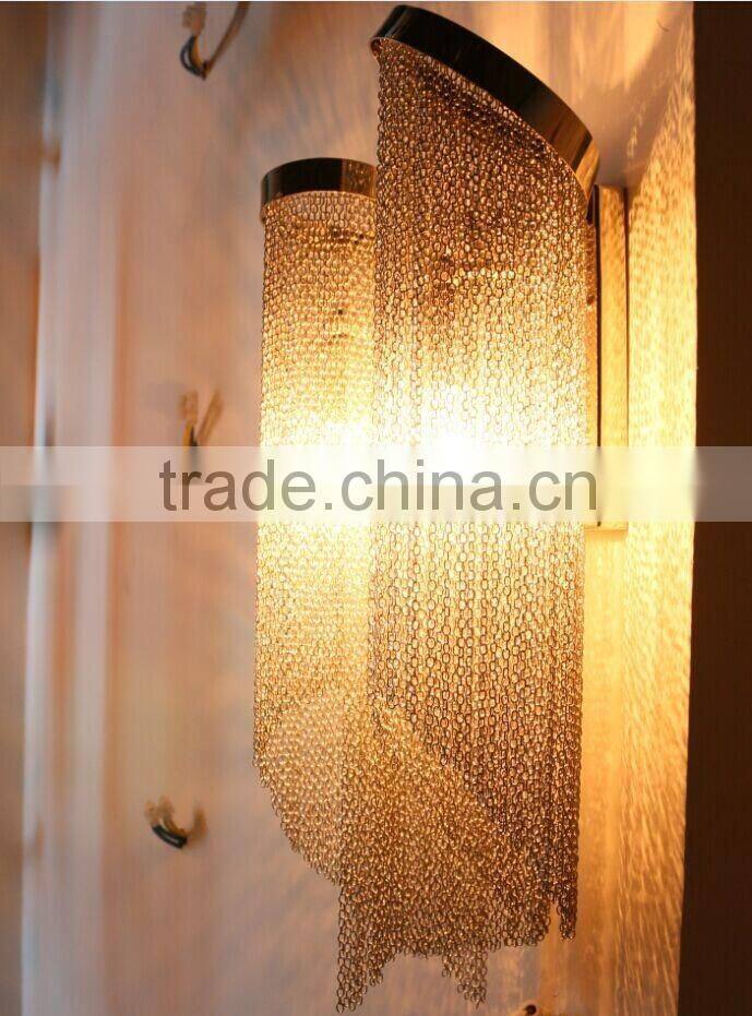 Nickel plated chain sconce wall lamp