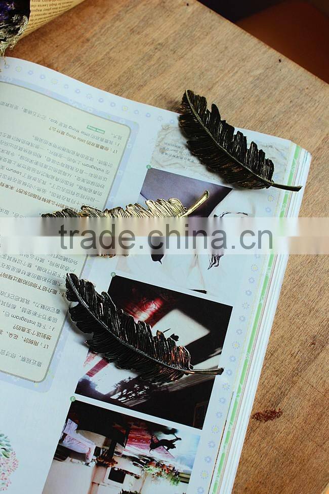 Fashion golden leaves Metal Clip For Women,Greece's women feather spring clip metal hair accessories