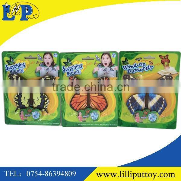 Promotional wind up flying butterfly toys surprising toys from the card or the book