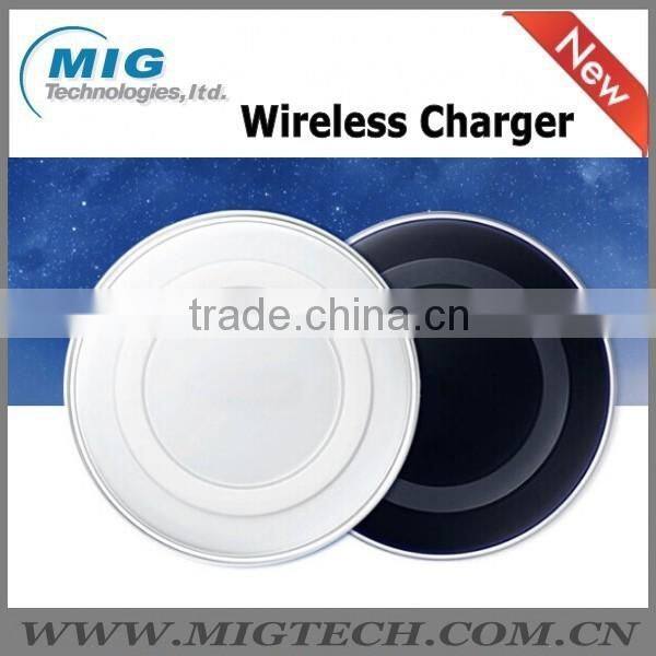QI wireless charger and wireless mibile phone chager for samsung galaxy s6 s7 edge superthin mini design black and white