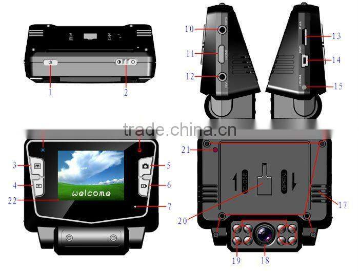 2012 newest support GPS 130 wide angle camcorder auto
