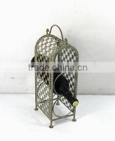 090211AA Decorative metal iron wine bottle rack with 3 holders