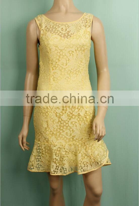 Yellow color midi lace dress design patterns for lace dress straight fit lace dress patterns