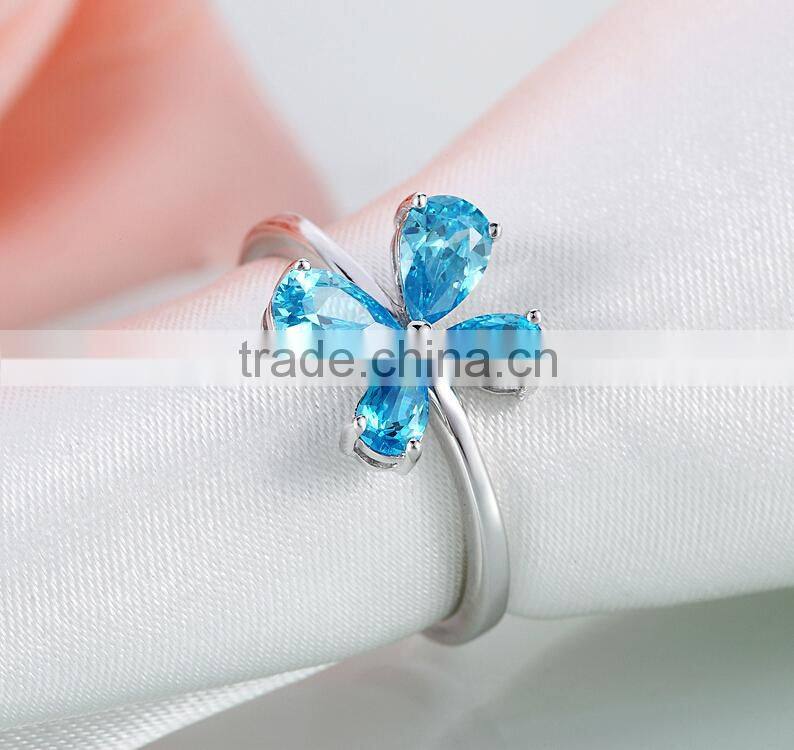 High quality flower crystal ring made with yumei