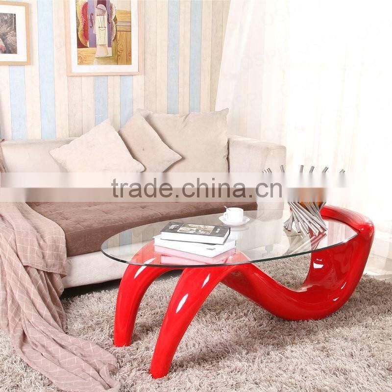 Modern design Fiber glass S shape coffee table 2016