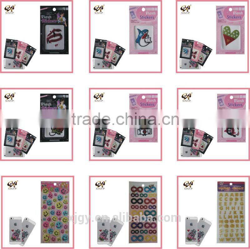 body glitter sticker/phone glitter sticker/glitter mobile sticker