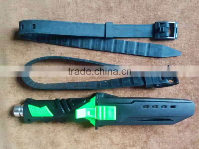 high quality point tip Beta titanium scuba diving knife with sheath and straps