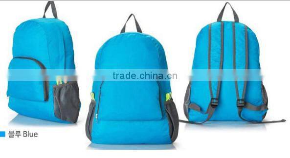 2016 new design polyester lightweight foldable backpack