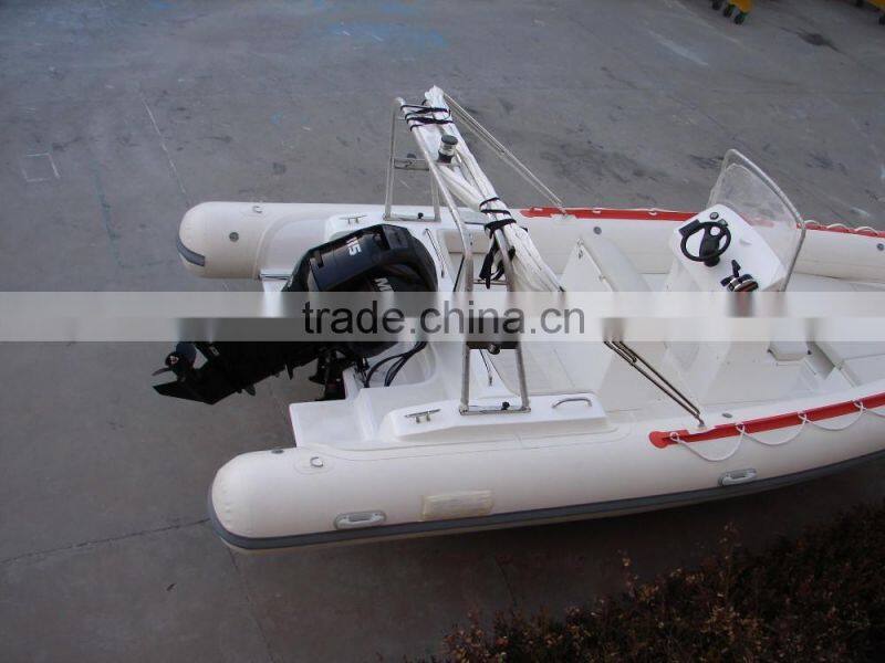 CE boat best price cheap big PVC fiberglass fishing boat with engine