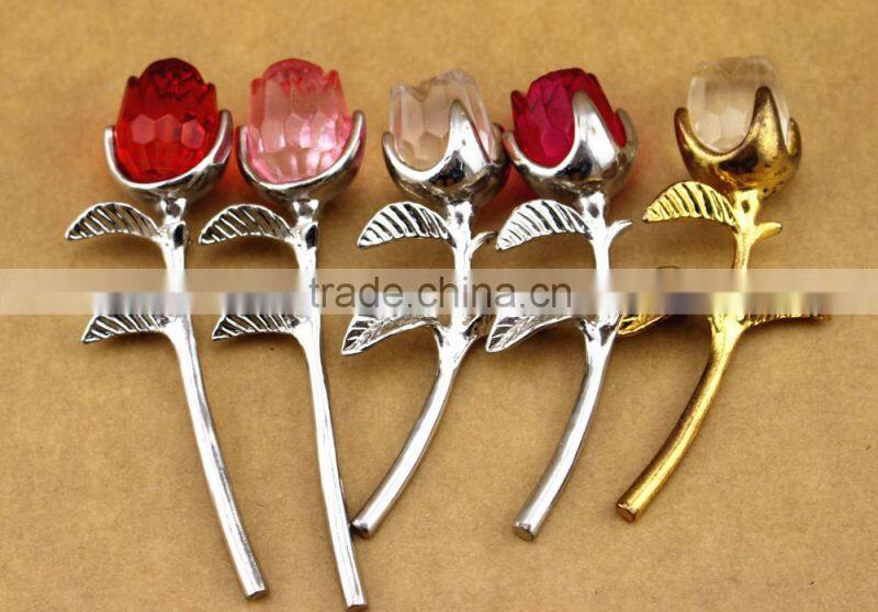 factory directly sale AAA k9 crystal miniature rose flower for wedding gift decoration home