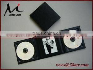 2015 Faux Leather DVD CD Box Holder Album,Black 3PS