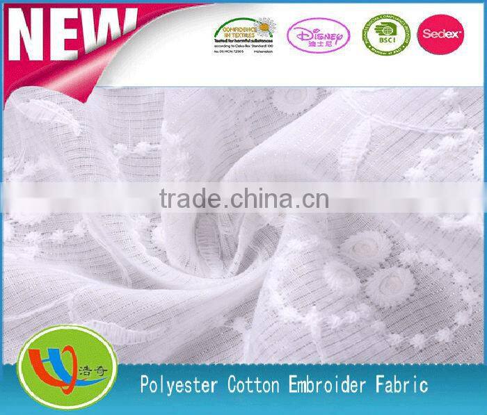 2014/2015 cheap embroidered cotton polyester fabric for brand new women clothing