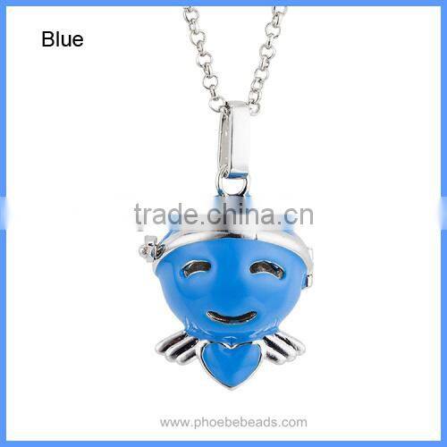 Wholesale New Enamel Angel Musical Sound Chime Bell Box Ball Pregnancy Necklaces BAC-M039