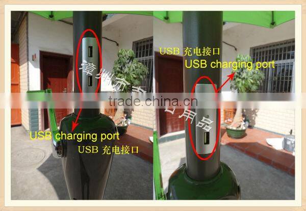 Use for phone,pad,tablet pc charging USB solar charger umbrella
