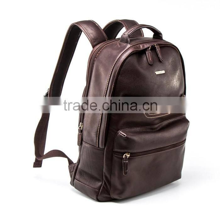 Supplier Good-Looking Newest Model men luxury 100 % black genuine leather backpack