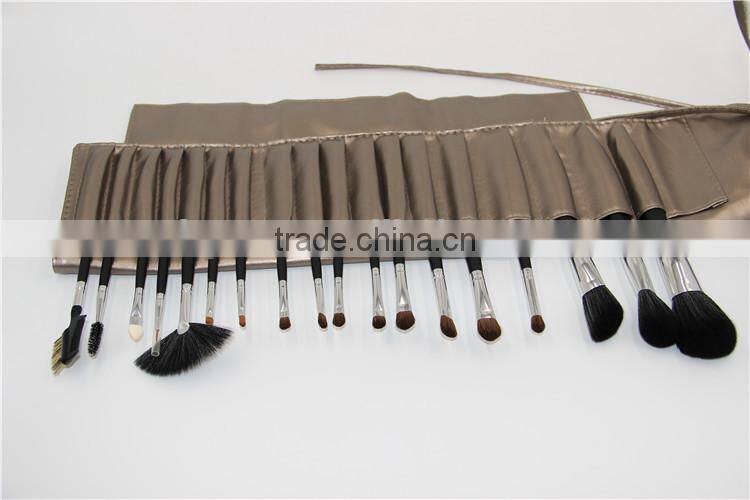 soft leather bag 18 pcs stock make up brush set - pony hair makeup tools