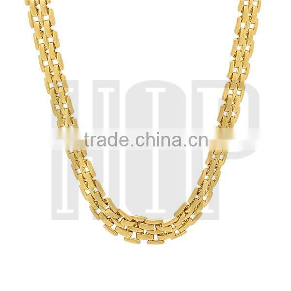 7mm 14k Gold Plated Panther Chain Necklace