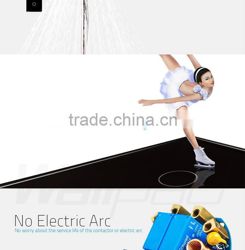 Wallpad Modern LED Waterproof Black Crystal Glass 110~250V 3 SpeedTouch Screen Wiring Ceilling Fan Regulator Switches