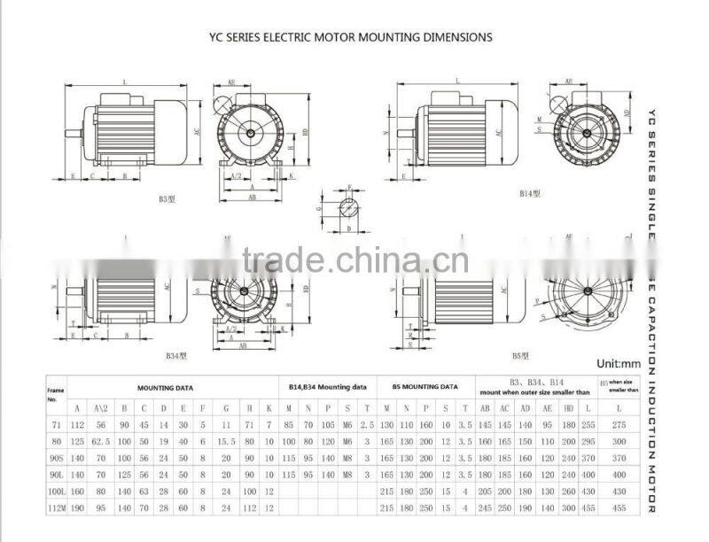low energy consumption120w motor single phase asynchronous motor water pump