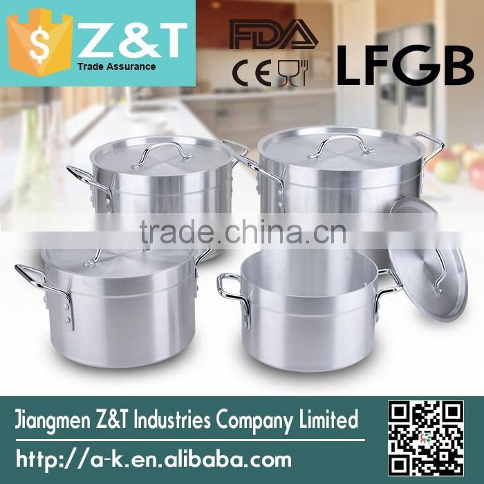 ALUMINUM 4PC MATT FINISH DOUBLE CHROMED HANDLE CASSEROLE SET