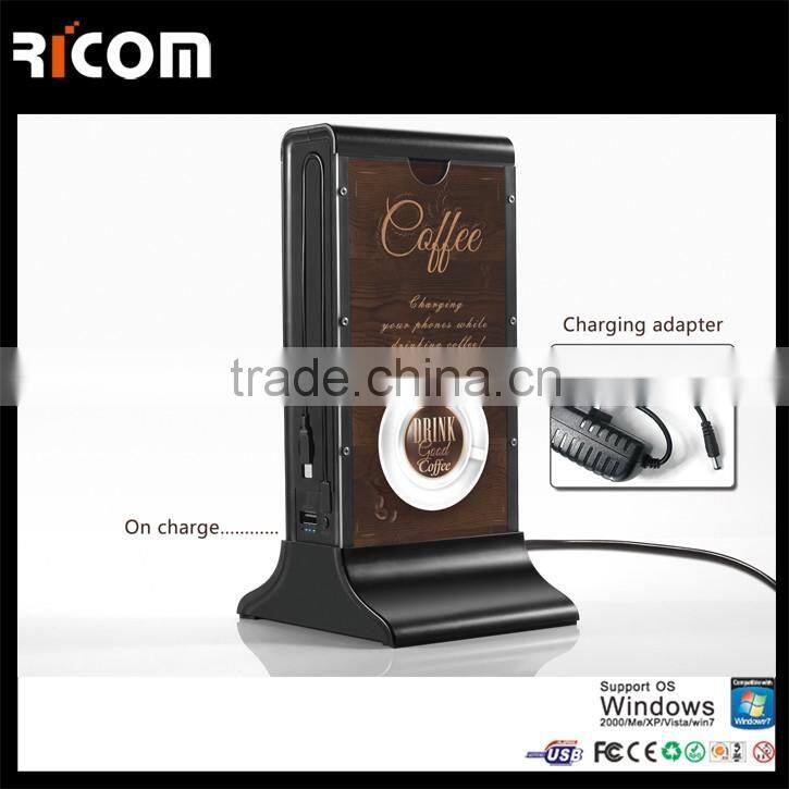 Fashionable power bank coffe shop for advertising with coffee house using menu--PB102--Ricom