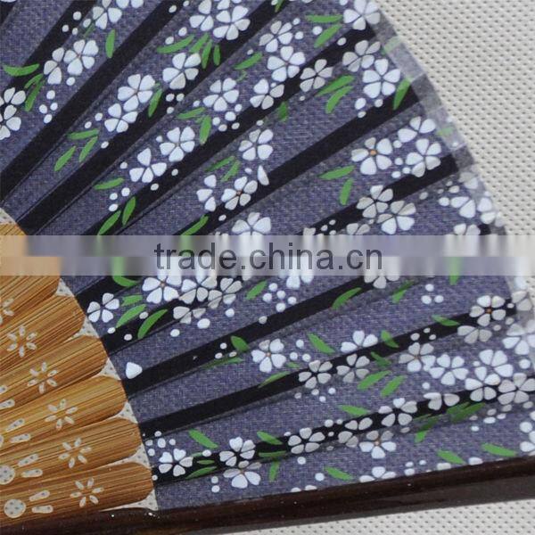 Japanese style silk bamboo fan with butterfly