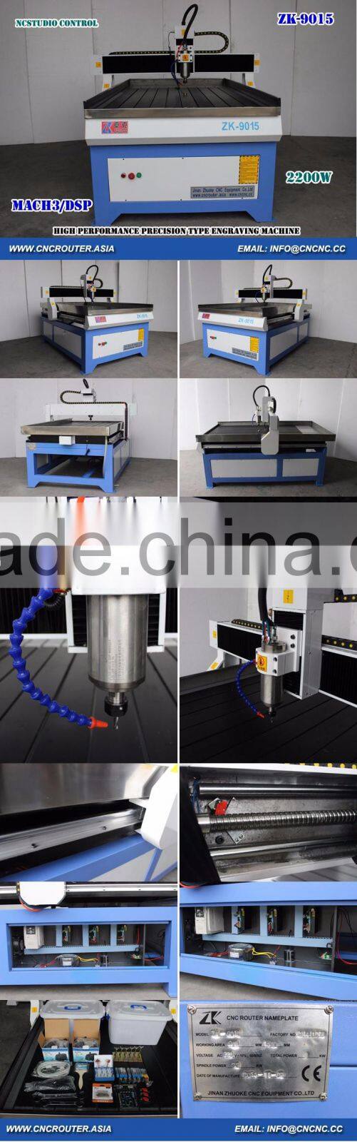 2200W High Performance Precision Type Metal Stone Engraver CNC Router 900*1500mm With NCStudio Control Water Tank