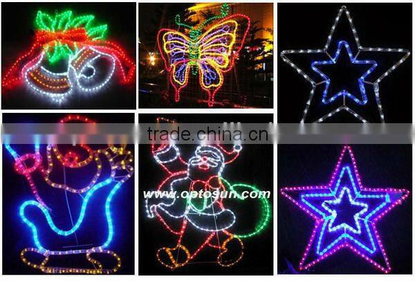 CE RoHS decoration Wateproof DC12V 24V AC120V 220V remote control led led rope light manufactures in china