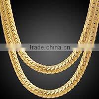 ATHENAA Mesh Chains Men White Gold Necklace 1.5MM 45CM New Style Jewelry Trendy Necklaces For Men