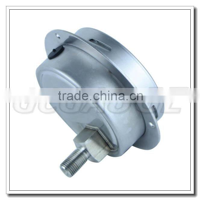 High quality 100mm all stainless steel back lower connection high pressure gauge with flange