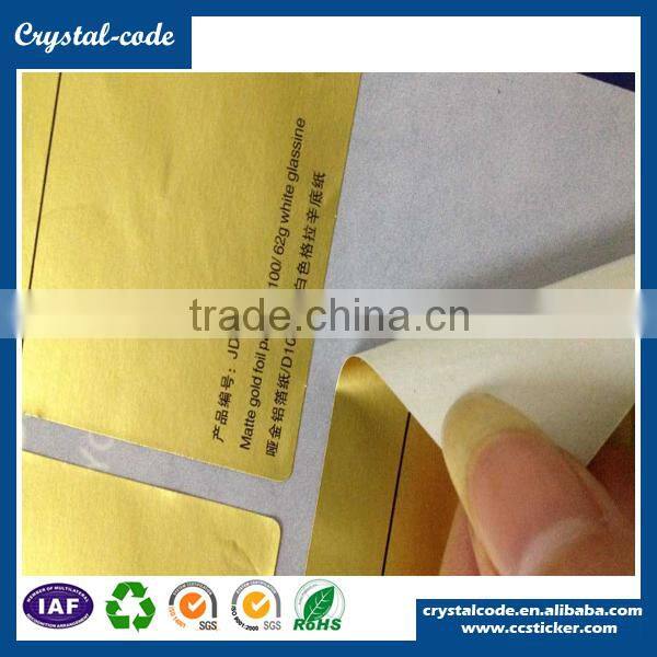 Aluminium foil sticker self adhesive gold foil colored self adhesive aluminum foil paper
