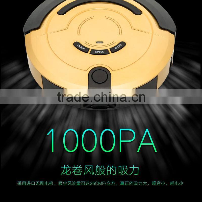 2016 Newest High Class 6 In 1 Multifunctional Robot Vacuum Cleaner With Double V-shaped Rolling Brush