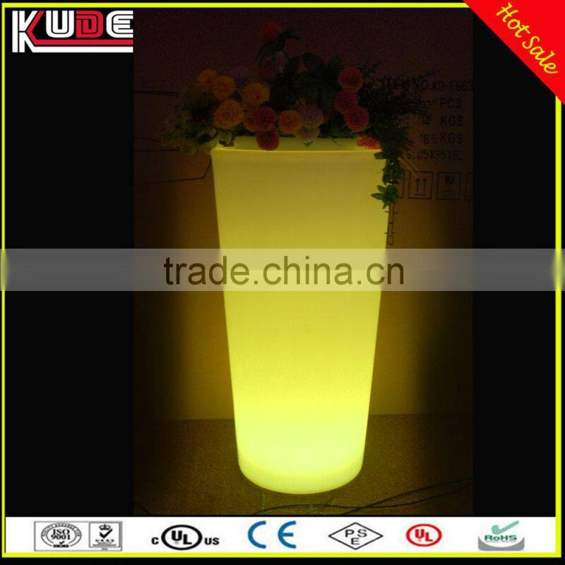 PE plastic material LED round flowerpot/planter pot with RGB light glowing