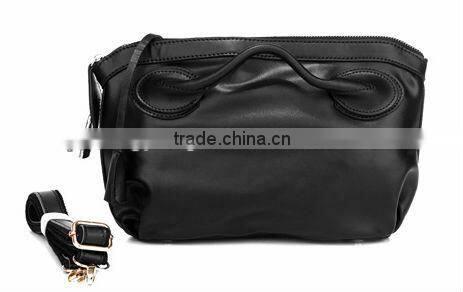 Black leather purse tote bag and shoulder straps