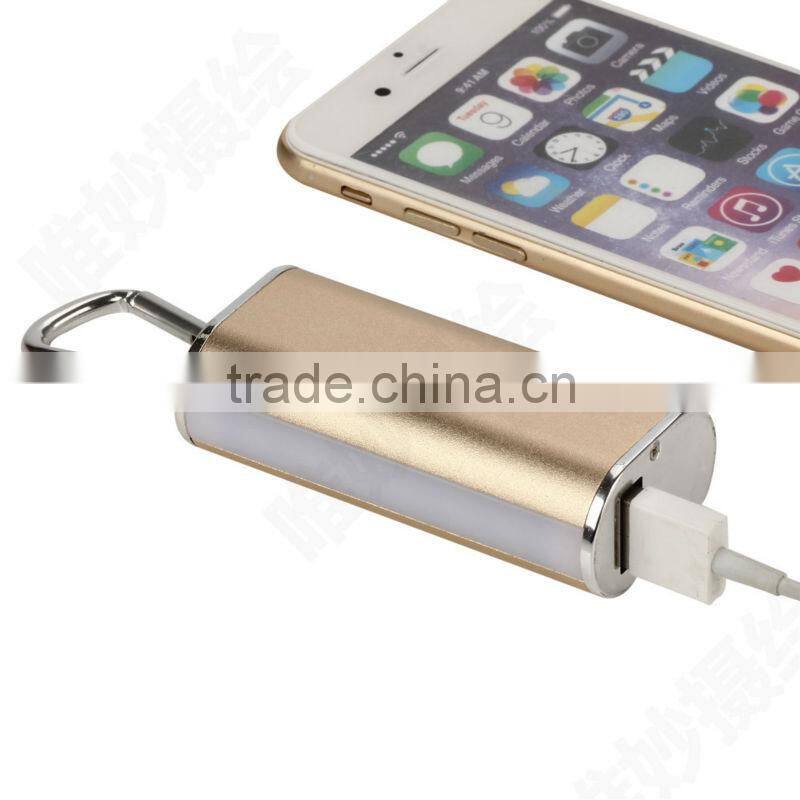 Keychains portable led light power bank 3200mah