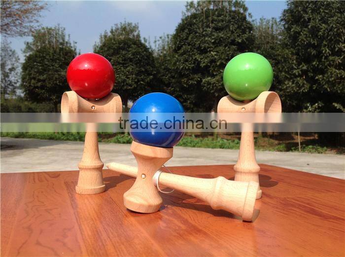 Memory 18.5cm solid color kendama,wholesale glossy beech wood kendama toy