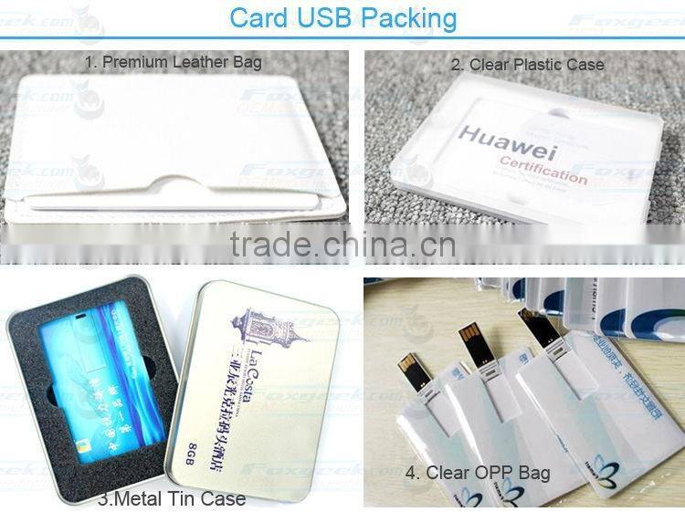 Custom Promotional Business Card USB Flash Drive Gift, Full Body Painting Black Blank Credit Card Memory Stick Bulk Wholesale
