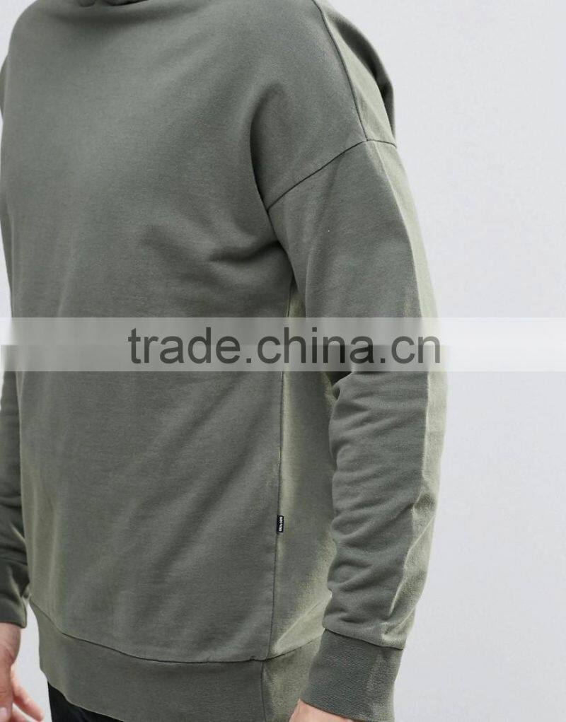 cheap promotion good quality oversized no zipper with hood grey string causal 100% cotton custom plain hoodies