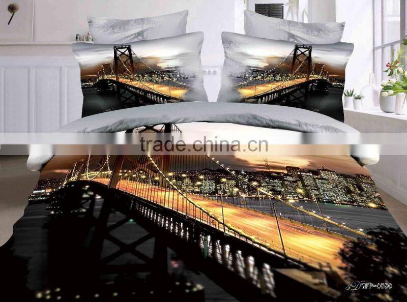 3D scenery design Printed Bedding Set 100% Cotton good Quality 3D bedding set