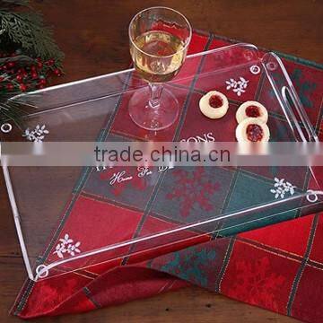 green serving factory acrylic trays wholesale with handle