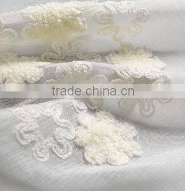 China Wholesale Flower Embroidery Designs White Voile Curtains