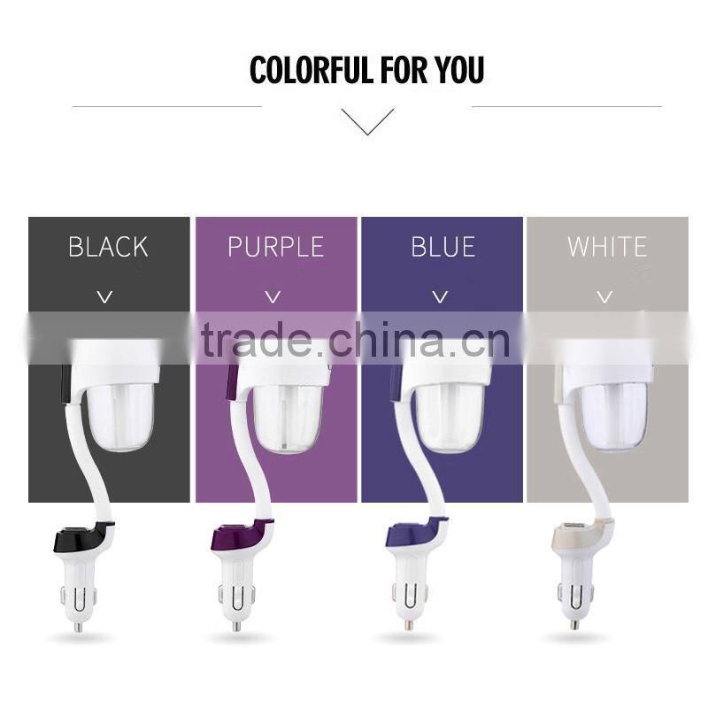 Upgraded Mini Car Aromatherapy Humidifier Air Purfier Essential Oil Aroma Diffuser Mist Maker with 2 USB HUB USB Charger