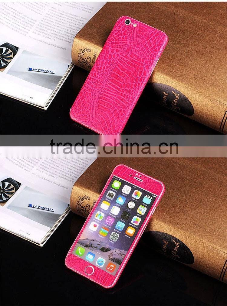 2016 new coming crocodile leather skin for iphone 6s plus, for iphone 6 plus sticker decal skin cover with leather material